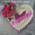 open heart funeral flowers