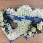 blue double heart funeral tributes hydes florists doncaster