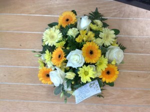yellow  gerberas roses and posy £55 