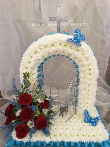 gates of heaven funeral tribute flowers